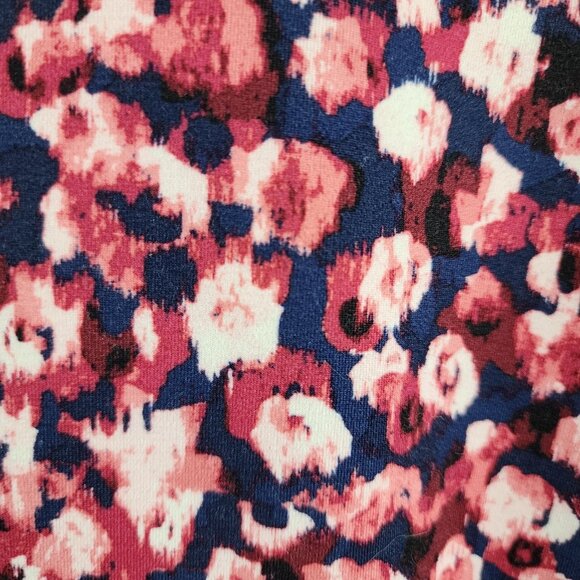 T by Talbots Shirt Womens 2X Multi Floral Abstract Print 1/4 Zip Pullover - Picture 6 of 7